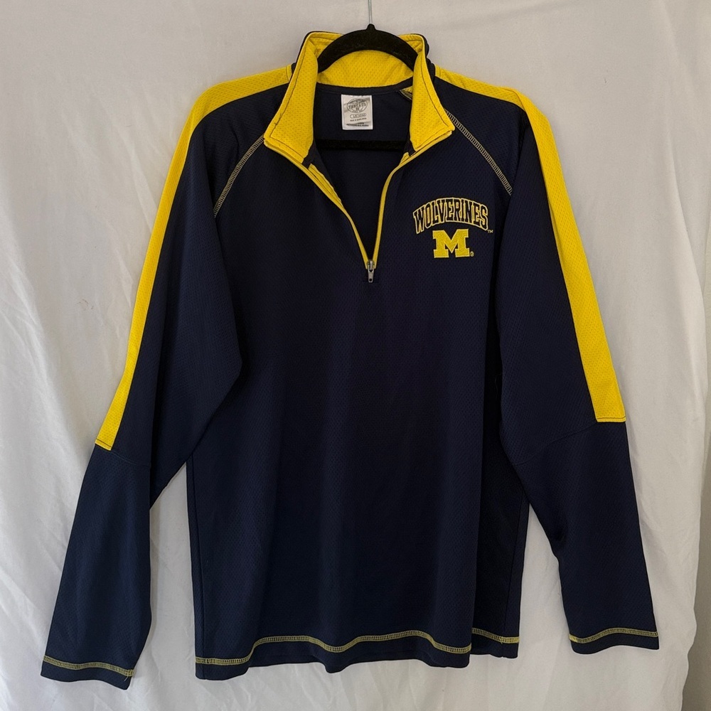Michigan Wolverines Quarter Zip shirt large